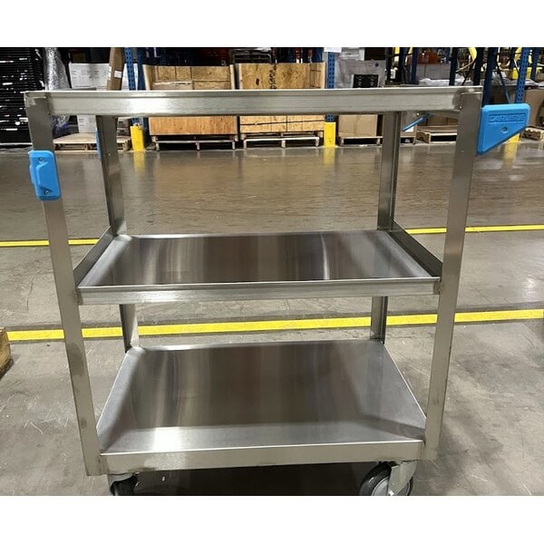 Scratch and Dent Carlisle UC5031827 3 Shelf Stainless Steel Utility Cart - 27" x 18" x 32 1/2"