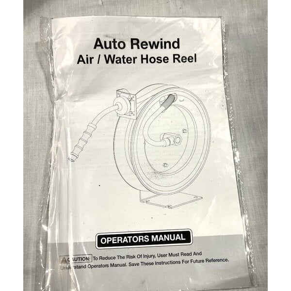 Scratch and Dent Regency Open Stainless Steel Hose Reel with 50' x 3/8" Hose