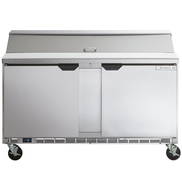 Scratch and Dent Beverage-Air SPE60HC-16 Elite Series 60" 2 Door Refrigerated Sandwich Prep Table