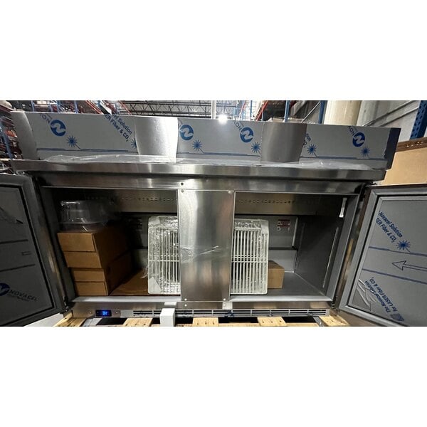 Scratch and Dent Beverage-Air SPE60HC-16 Elite Series 60" 2 Door Refrigerated Sandwich Prep Table