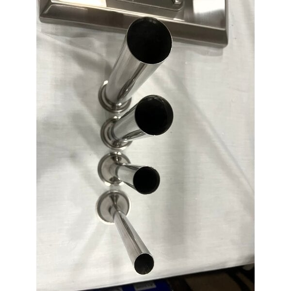Scratch and Dent Avantco 20 lb. Stainless Steel Vertical Manual Sausage Stuffer with 5/8", 7/8", 1 1/4", and 1 1/2" Stainless Steel Funnels