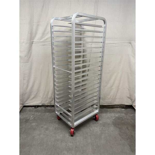 Scratch and Dent Channel 20-Pan Heavy-Duty Aluminum Steam Table / Bun Pan Rack AXD-UTR-20 - Assembled