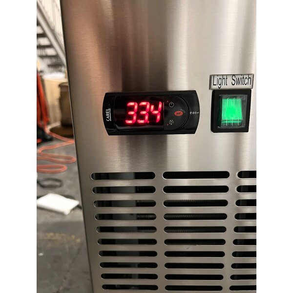 Scratch and Dent Avantco UBB-48G-HC-S 48" Stainless Steel Counter Height Narrow Glass Door Back Bar Refrigerator with LED Lighting