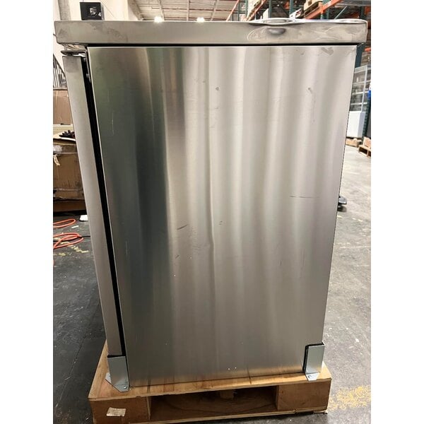 Scratch and Dent Avantco UBB-48G-HC-S 48" Stainless Steel Counter Height Narrow Glass Door Back Bar Refrigerator with LED Lighting