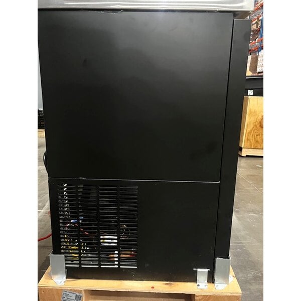 Scratch and Dent Avantco UBB-48S-HC 48" Black Counter Height Narrow Sliding Glass Door Back Bar Refrigerator with LED Lighting