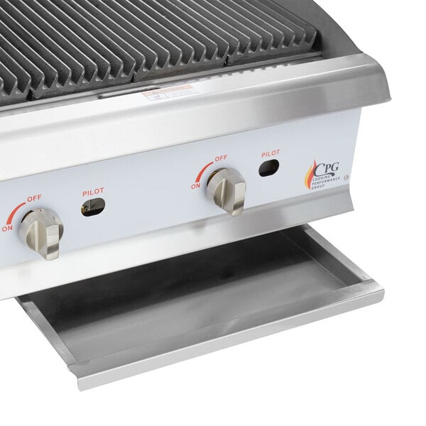 Scratch and Dent Cooking Performance Group CR-CPG-24-NL 24" Gas Countertop Radiant Charbroiler - 80,000 BTU
