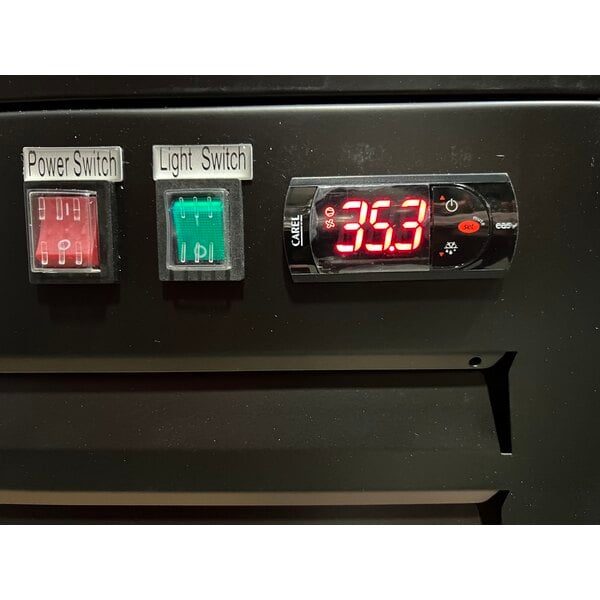Scratch and Dent Avantco GDS-33-HCB 40" Black Sliding Glass Door Merchandiser Refrigerator with LED Lighting
