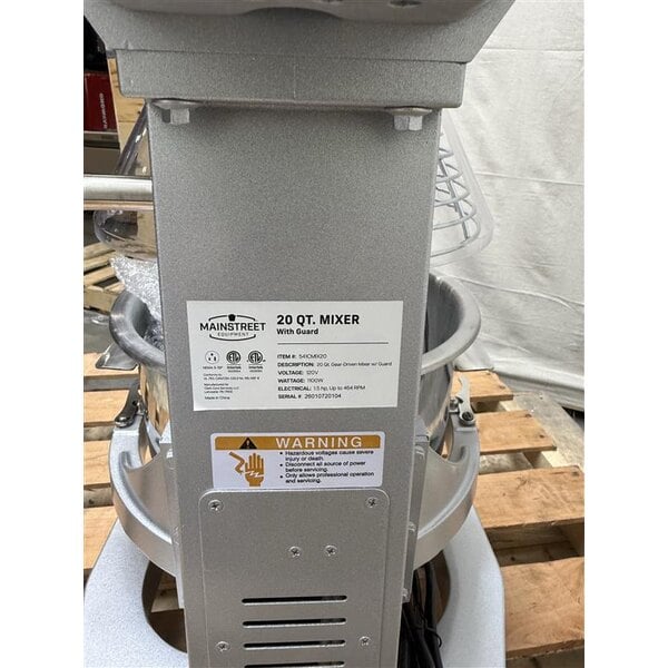 Scratch and Dent MainStreet Equipment CMIX20 20 Qt. Planetary Stand Mixer with Guard & Standard Accessories - 120V, 1 1/2 hp