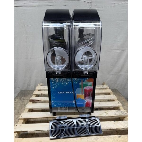 Scratch and Dent Crathco I-PRO 2E LIGHT PANEL (1206-003) Double 2.9 Gallon Pourover Granita / Slushy / Frozen Beverage Machine with Electronic Control and Light Panel - 115V