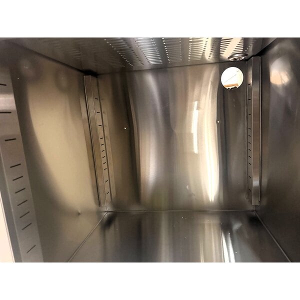 Scratch and Dent Advance Tabco CRD-2BM Stainless Steel Drainboard Storage Cabinet with Open Front and Mid-Shelf - 24" x 21"