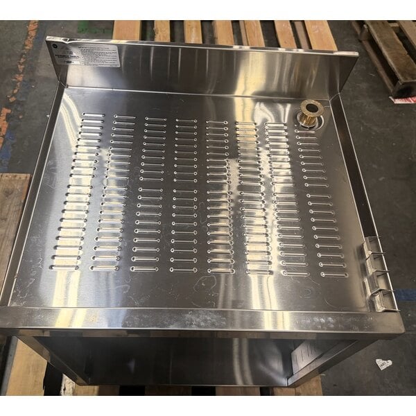 Scratch and Dent Advance Tabco CRD-2BM Stainless Steel Drainboard Storage Cabinet with Open Front and Mid-Shelf - 24" x 21"