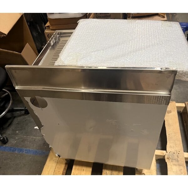 Scratch and Dent Advance Tabco CRD-2BM Stainless Steel Drainboard Storage Cabinet with Open Front and Mid-Shelf - 24" x 21"
