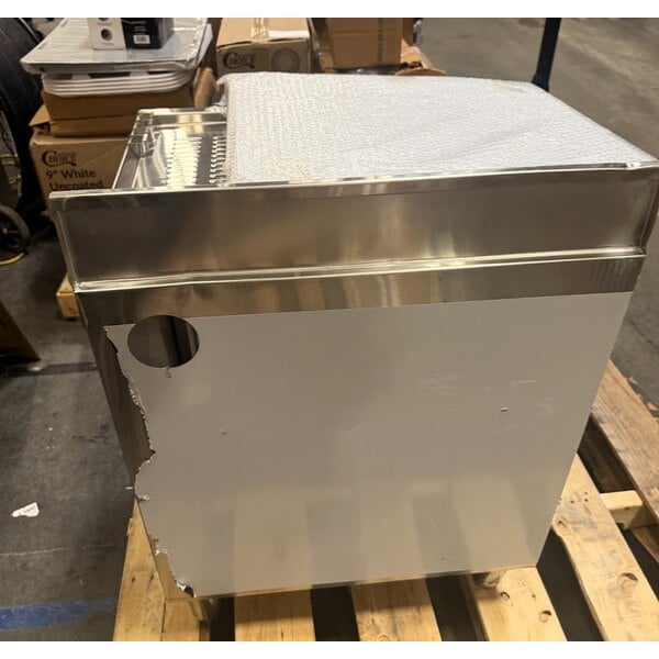 Scratch and Dent Advance Tabco CRD-2BM Stainless Steel Drainboard Storage Cabinet with Open Front and Mid-Shelf - 24" x 21"