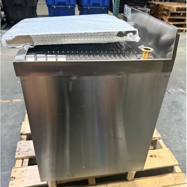 Scratch and Dent Advance Tabco CRD-2BM Stainless Steel Drainboard Storage Cabinet with Open Front and Mid-Shelf - 24" x 21"