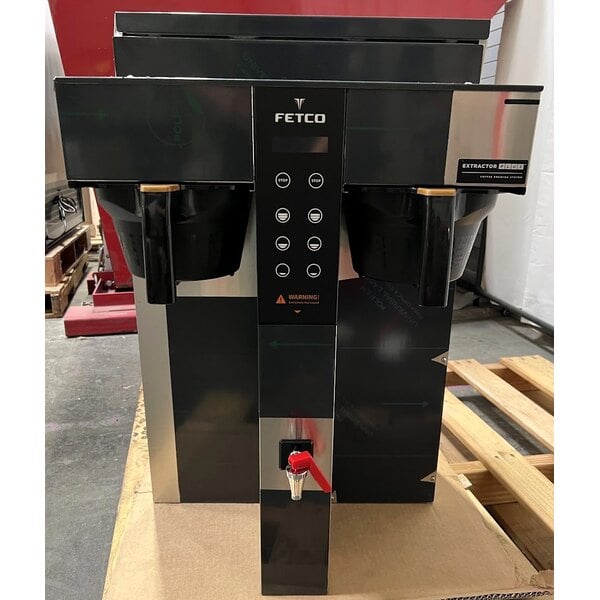 Scratch and Dent Fetco CBS-1242 Plus Series Twin Automatic Digital Coffee Brewer with Plastic Brew Basket - 208/240V, 6,000W