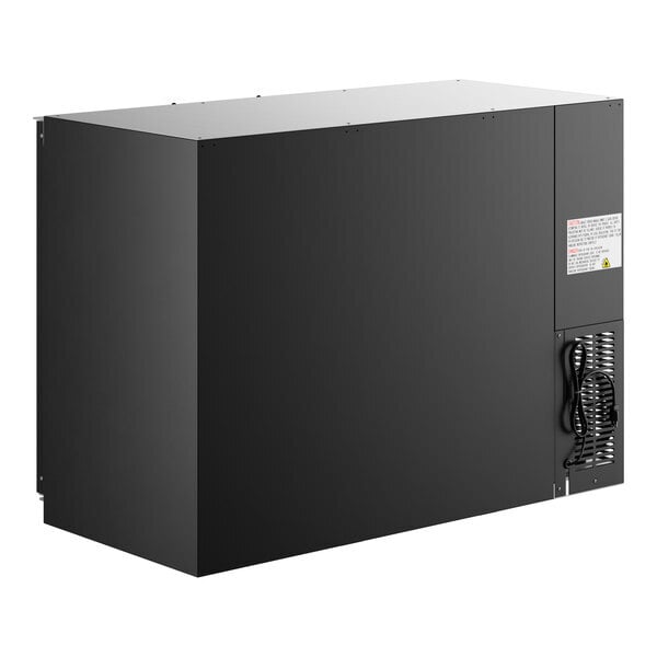 Scratch and Dent Avantco UBB-48-GT-G 48" Black Underbar Height Narrow Glass Door Back Bar Refrigerator with Galvanized Top and LED Lighting