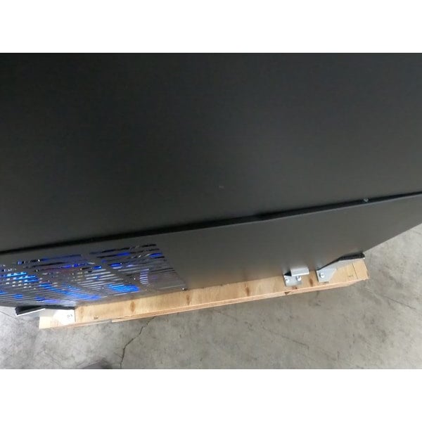 Scratch and Dent Avantco UBB-48-GT-G 48" Black Underbar Height Narrow Glass Door Back Bar Refrigerator with Galvanized Top and LED Lighting