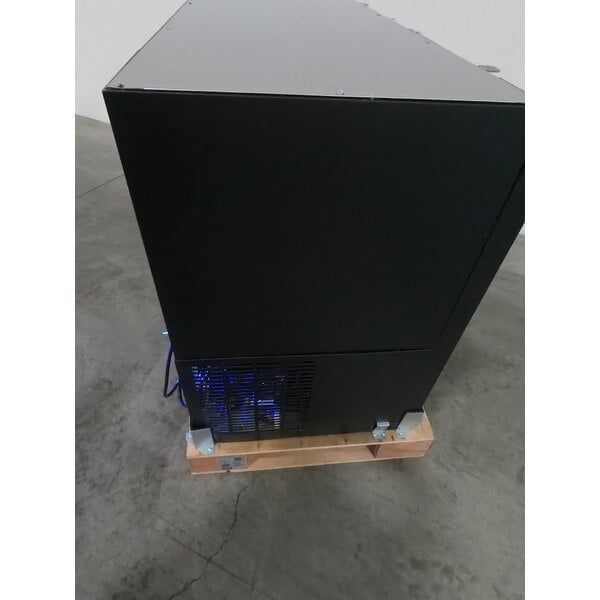 Scratch and Dent Avantco UBB-48-GT-G 48" Black Underbar Height Narrow Glass Door Back Bar Refrigerator with Galvanized Top and LED Lighting