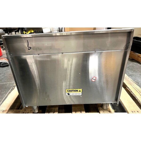 Scratch and Dent Regency 21" x 24" Stainless Steel Underbar Ice Bin with Bottle Holders - 77 lb.