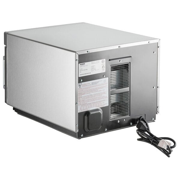 Scratch and Dent Solwave Ameri-Series Space Saver Heavy-Duty Stainless Steel Commercial Microwave with Push Button Controls - 208/240V, 2,100W