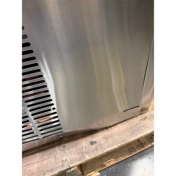 Scratch and Dent Avantco UBB-60S-HC 60" Stainless Steel Counter Height Narrow Sliding Glass Door Back Bar Refrigerator with LED Lighting