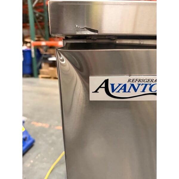 Scratch and Dent Avantco UBB-60S-HC 60" Stainless Steel Counter Height Narrow Sliding Glass Door Back Bar Refrigerator with LED Lighting