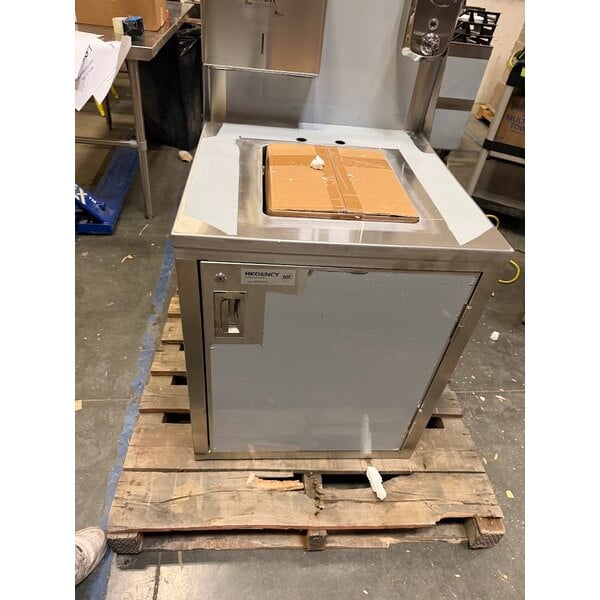 Scratch and Dent Regency Space Saver Single Bowl Hot and Cold Portable Hand Sink Cart