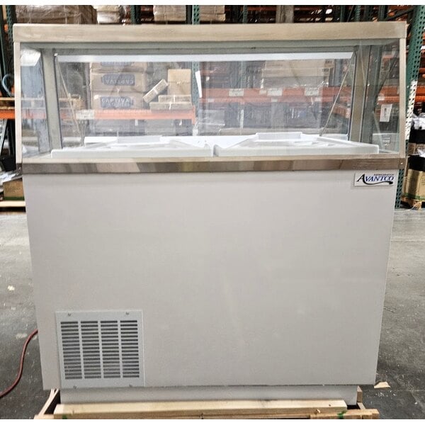 Scratch and Dent Avantco CPW-47-HC 47 1/8" 8 Tub White Deluxe Ice Cream Dipping Cabinet