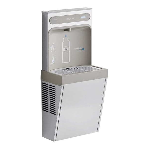 Scratch and Dent Zurn Elkay LZ8WSSSMC EZH2O Stainless Steel 8 GPH Filtered Bottle Filling Station with Touchless Sensor Activation - 115V - Chilled