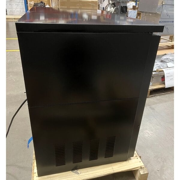 Scratch and Dent True TBB24-48-2G-Z1-BST-B-1 48 1/8" Black Underbar Glass Door Narrow Back Bar Refrigerator with Black Underbar Sub Top and LED Lighting