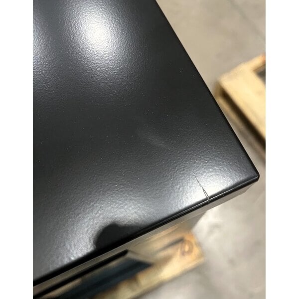 Scratch and Dent True TBB24-48-2G-Z1-BST-B-1 48 1/8" Black Underbar Glass Door Narrow Back Bar Refrigerator with Black Underbar Sub Top and LED Lighting