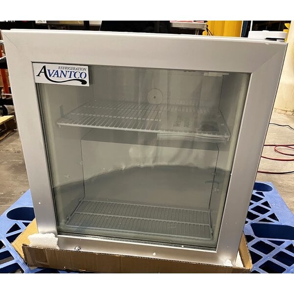 Scratch and Dent Avantco CFM2 White Customizable Countertop Display Freezer with Swing Door