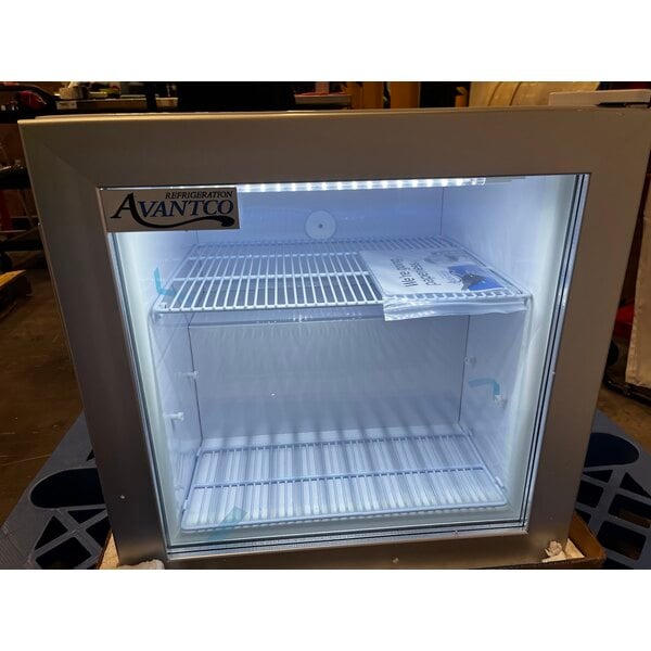 Scratch and Dent Avantco CFM2 White Customizable Countertop Display Freezer with Swing Door