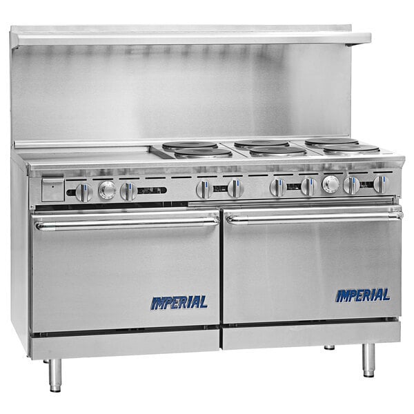 Scratch and Dent Imperial Range Pro Series IR-6-G24T-E-CC 60" Electric Range with 6 Plates, 24" Griddles, and 2 Convection Ovens - 240V, 3 Phase