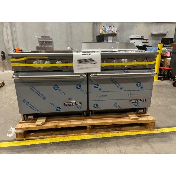 Scratch and Dent Imperial Range Pro Series IR-6-G24T-E-CC 60" Electric Range with 6 Plates, 24" Griddles, and 2 Convection Ovens - 240V, 3 Phase