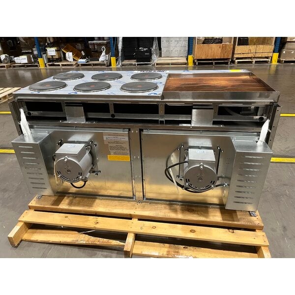 Scratch and Dent Imperial Range Pro Series IR-6-G24T-E-CC 60" Electric Range with 6 Plates, 24" Griddles, and 2 Convection Ovens - 240V, 3 Phase
