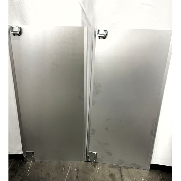 Scratch and Dent Curtron Service-Pro Cafe Door Series 20 Double Aluminum Swinging Traffic Door - 48" x 48" Door Opening