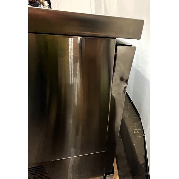 Scratch and Dent Avantco UBB-72G-HC-S 73" Stainless Steel Counter Height Narrow Glass Door Back Bar Refrigerator with LED Lighting