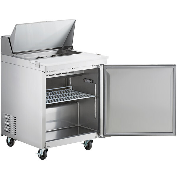 Scratch and Dent Avantco SS-PT-27-HC 27" 1 Door Stainless Steel Refrigerated Sandwich Prep Table
