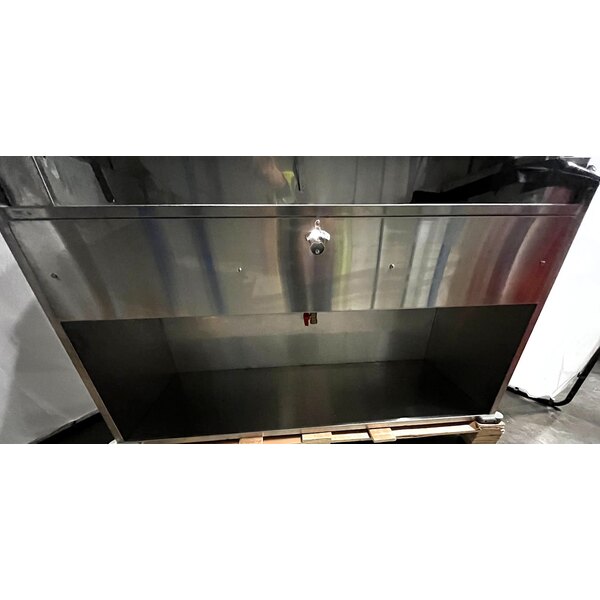 Scratch and Dent Regency 63" Basic Stainless Steel Portable Bar with Two Removable Speed Rails and Ice Bin