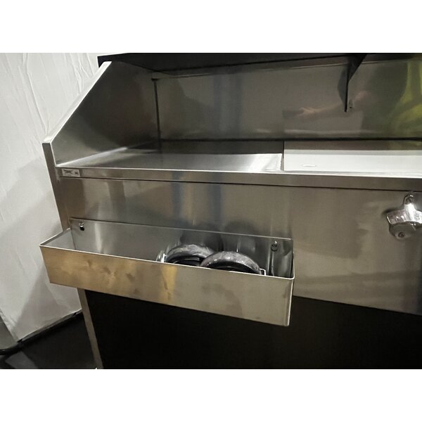 Scratch and Dent Regency 63" Basic Stainless Steel Portable Bar with Two Removable Speed Rails and Ice Bin