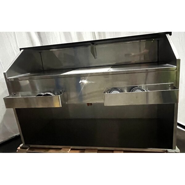Scratch and Dent Regency 63" Basic Stainless Steel Portable Bar with Two Removable Speed Rails and Ice Bin