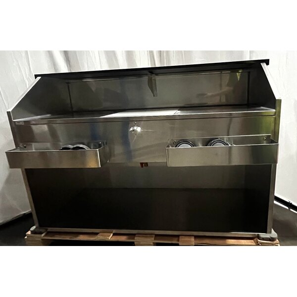 Scratch and Dent Regency 63" Basic Stainless Steel Portable Bar with Two Removable Speed Rails and Ice Bin