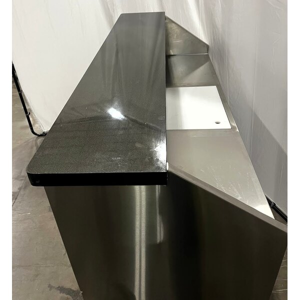 Scratch and Dent Regency 63" Basic Stainless Steel Portable Bar with Two Removable Speed Rails and Ice Bin