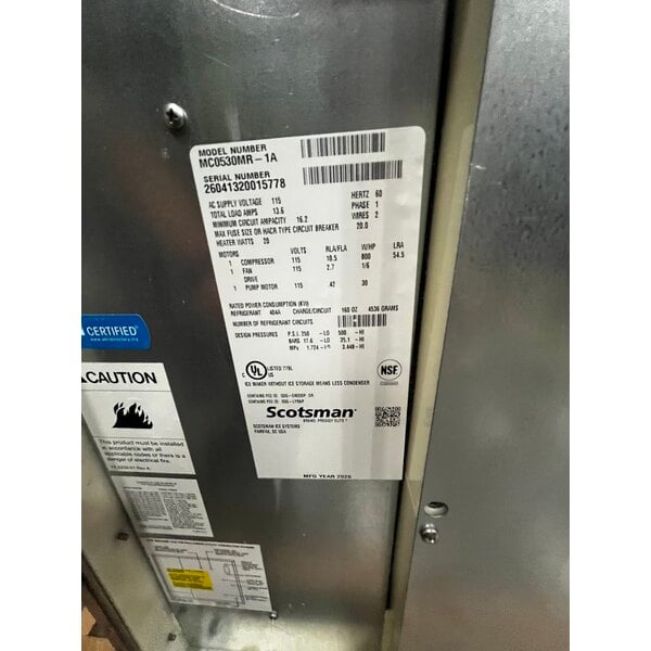 Scratch and Dent Scotsman MC0530MR-1 Prodigy Elite® Series 30" Remote Cooled Medium Cube Ice Machine - 500 lb., 115V