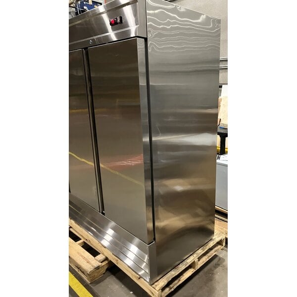 Scratch and Dent Avantco SS-3F-HC 81 5/16" Stainless Steel Solid Door Reach-In Freezer