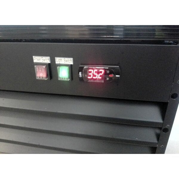 Scratch and Dent Avantco GDC-49-HC 53" Black Swing Glass Door Merchandiser Refrigerator with LED Lighting