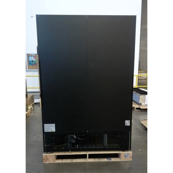 Scratch and Dent Avantco GDC-49-HC 53" Black Swing Glass Door Merchandiser Refrigerator with LED Lighting