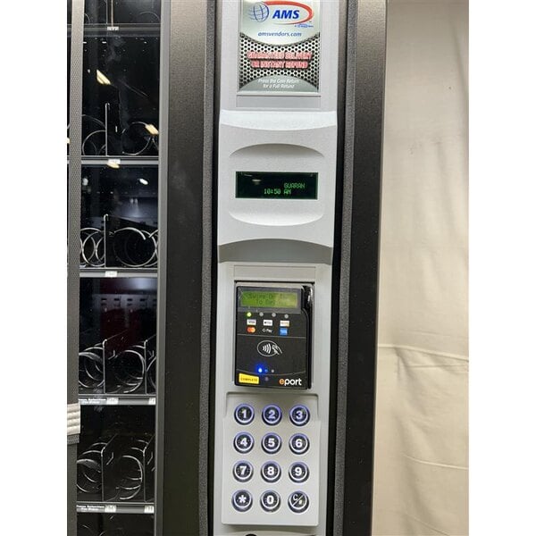 Scratch and Dent AMS SlimGem 24-Selection Narrow Snack Vending Machine with Credit Card System