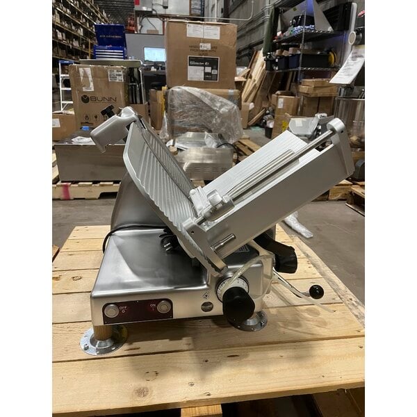 Scratch and Dent Estella SLM13 13" Heavy-Duty Manual Meat Slicer - 1/2 hp